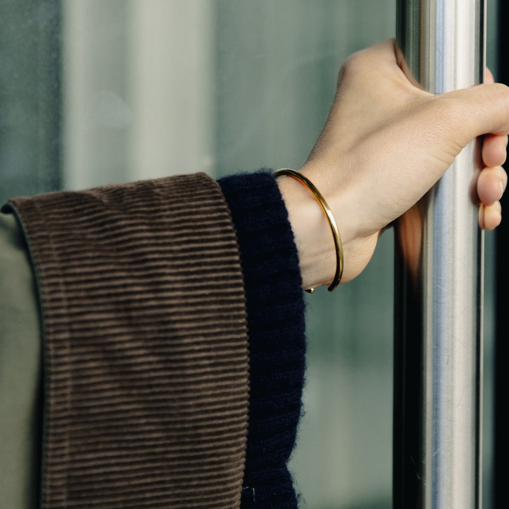 Nordic Muse Minimal Gold Cuff Bangle