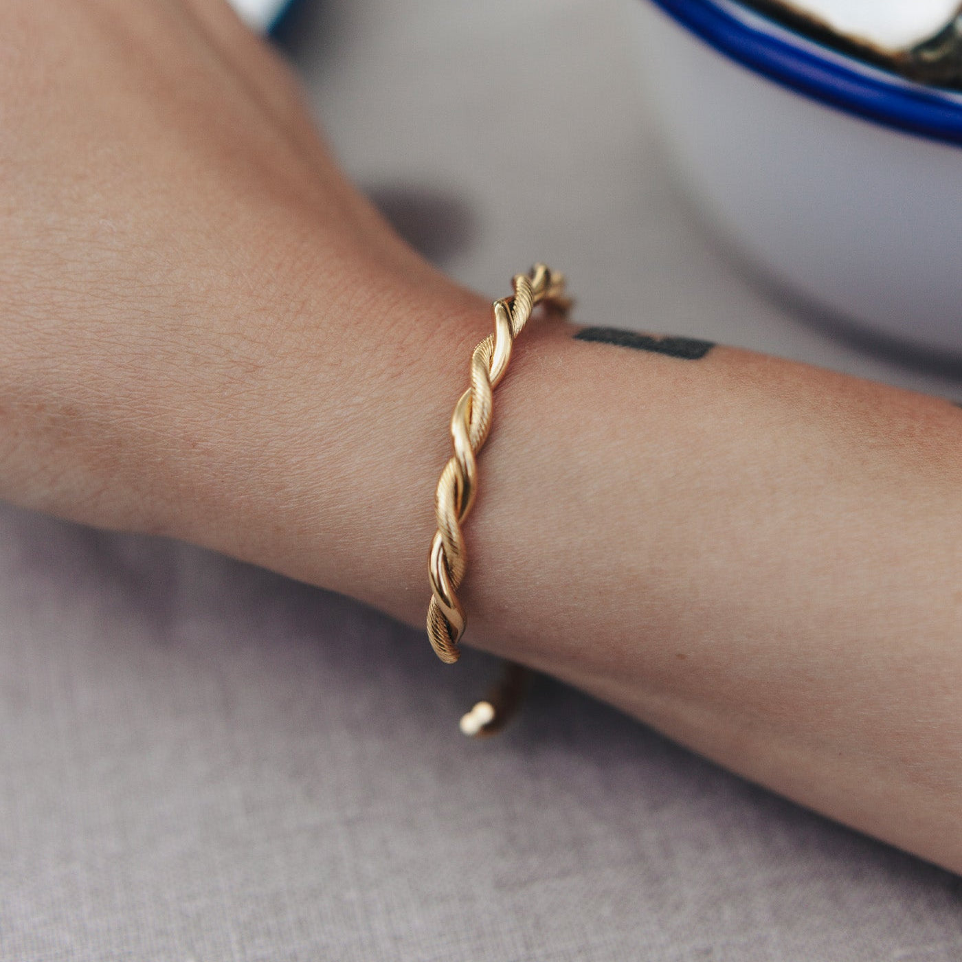 Gold Twisted Bangle