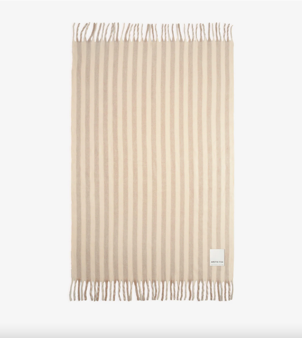 The Wool Stripe Throw - Arctic Fox