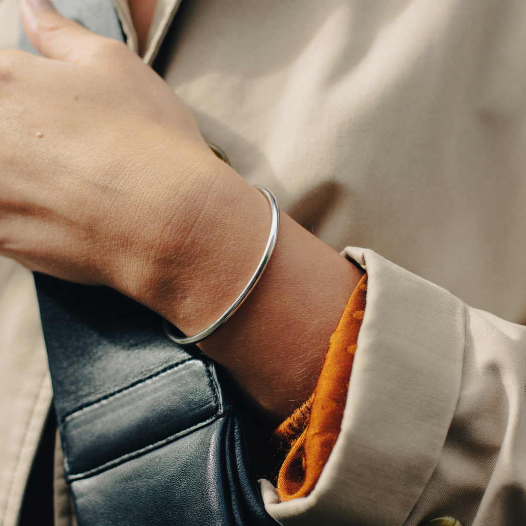 Nordic Muse Minimal Silver Bangle