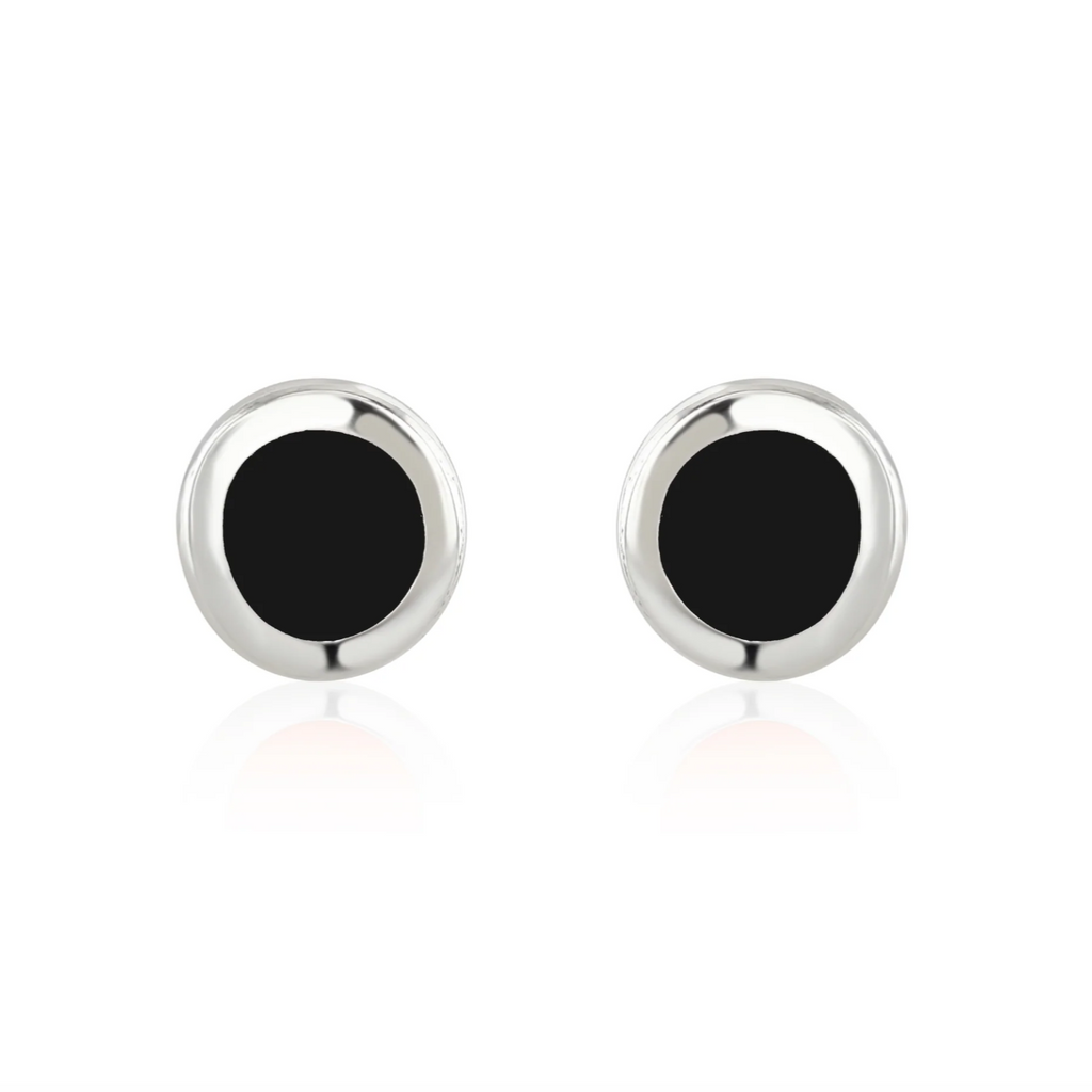Coral & Mint Mini Black Enamel Studs