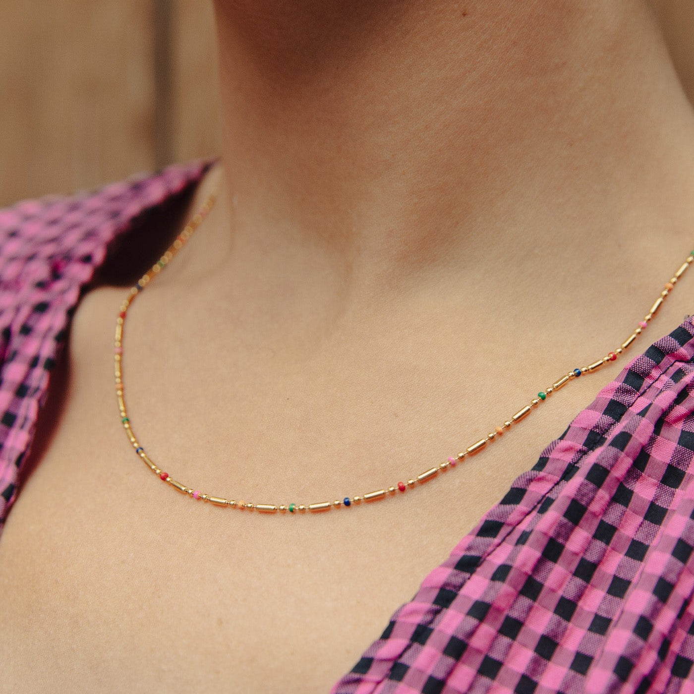 Nordic Muse Gold Bead Necklace